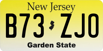 NJ license plate B73ZJO