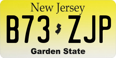 NJ license plate B73ZJP