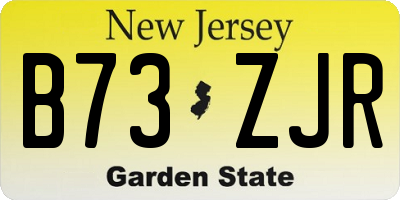 NJ license plate B73ZJR