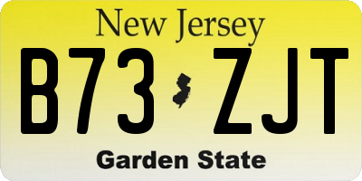 NJ license plate B73ZJT