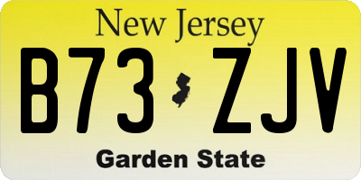 NJ license plate B73ZJV