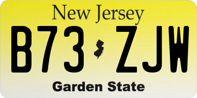 NJ license plate B73ZJW