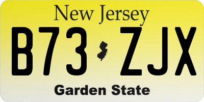 NJ license plate B73ZJX