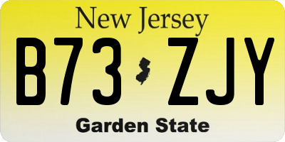 NJ license plate B73ZJY