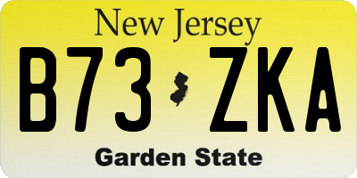 NJ license plate B73ZKA