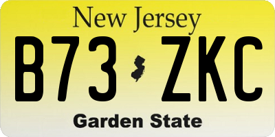 NJ license plate B73ZKC