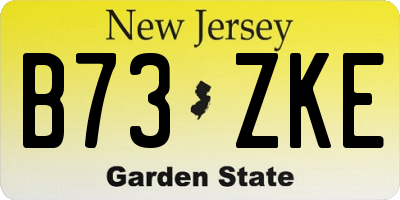 NJ license plate B73ZKE