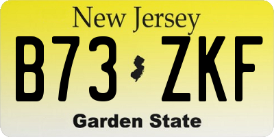 NJ license plate B73ZKF