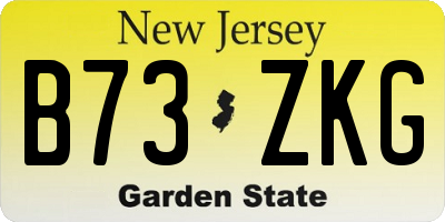 NJ license plate B73ZKG