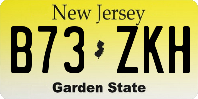 NJ license plate B73ZKH