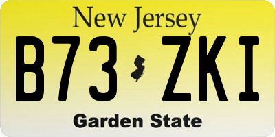 NJ license plate B73ZKI