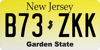 NJ license plate B73ZKK