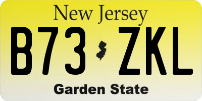 NJ license plate B73ZKL
