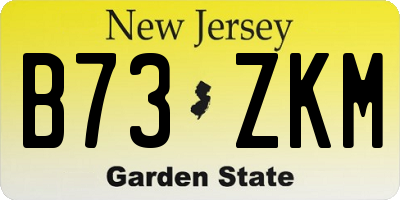 NJ license plate B73ZKM