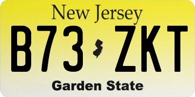 NJ license plate B73ZKT