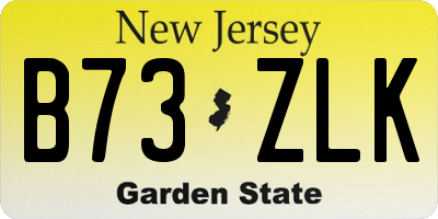 NJ license plate B73ZLK