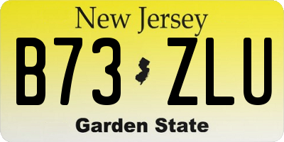 NJ license plate B73ZLU