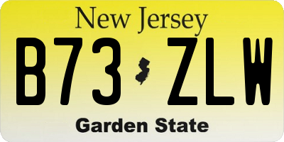 NJ license plate B73ZLW