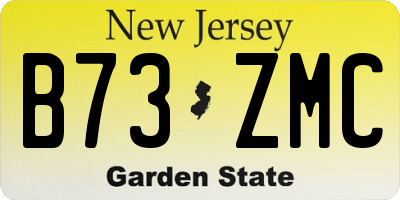 NJ license plate B73ZMC
