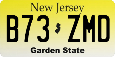 NJ license plate B73ZMD