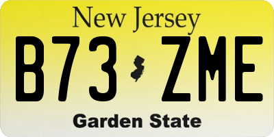NJ license plate B73ZME