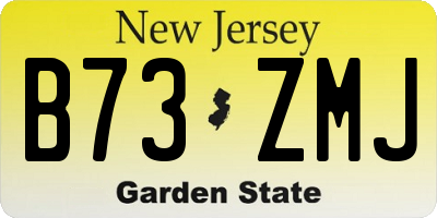 NJ license plate B73ZMJ