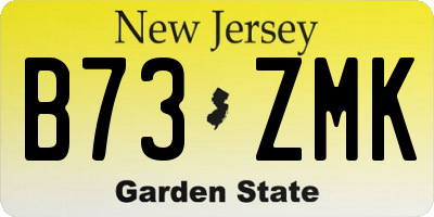 NJ license plate B73ZMK