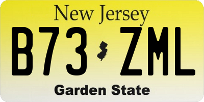 NJ license plate B73ZML