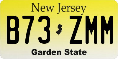 NJ license plate B73ZMM