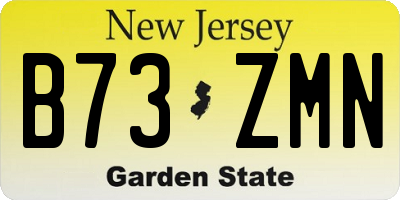 NJ license plate B73ZMN