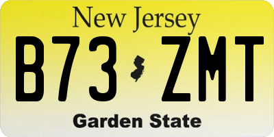 NJ license plate B73ZMT