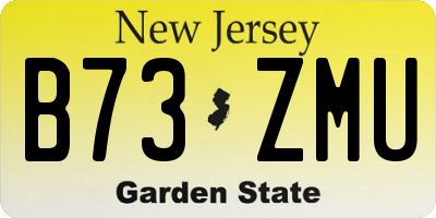 NJ license plate B73ZMU