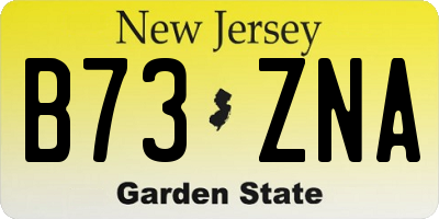NJ license plate B73ZNA