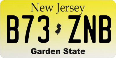 NJ license plate B73ZNB
