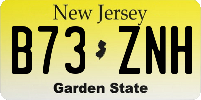 NJ license plate B73ZNH