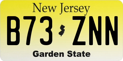 NJ license plate B73ZNN