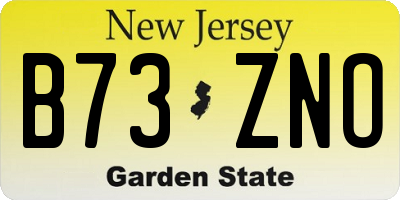 NJ license plate B73ZNO