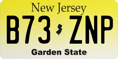 NJ license plate B73ZNP
