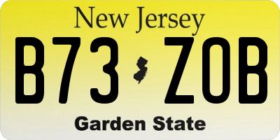 NJ license plate B73ZOB