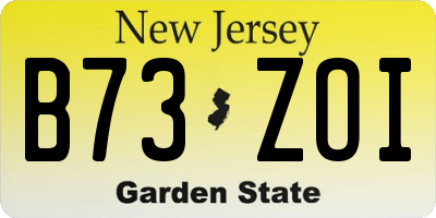 NJ license plate B73ZOI