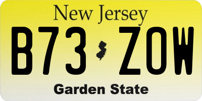 NJ license plate B73ZOW