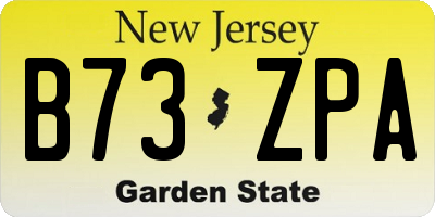 NJ license plate B73ZPA