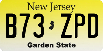 NJ license plate B73ZPD