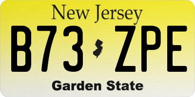 NJ license plate B73ZPE