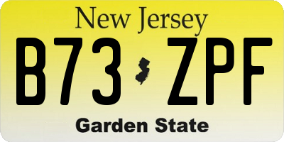 NJ license plate B73ZPF