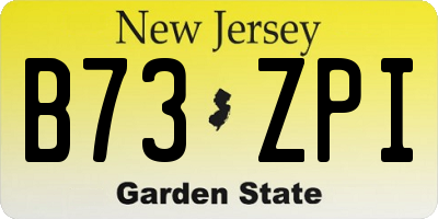 NJ license plate B73ZPI
