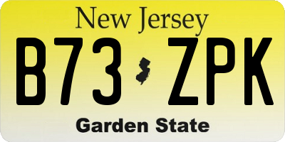 NJ license plate B73ZPK