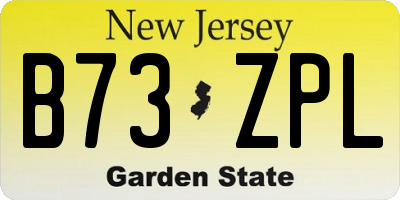 NJ license plate B73ZPL