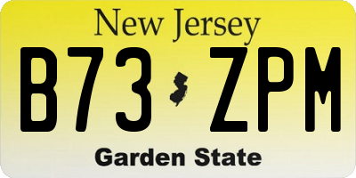 NJ license plate B73ZPM