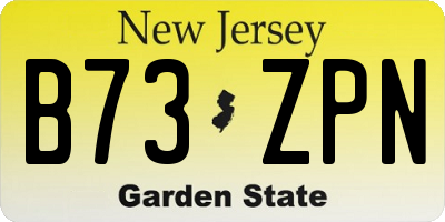 NJ license plate B73ZPN